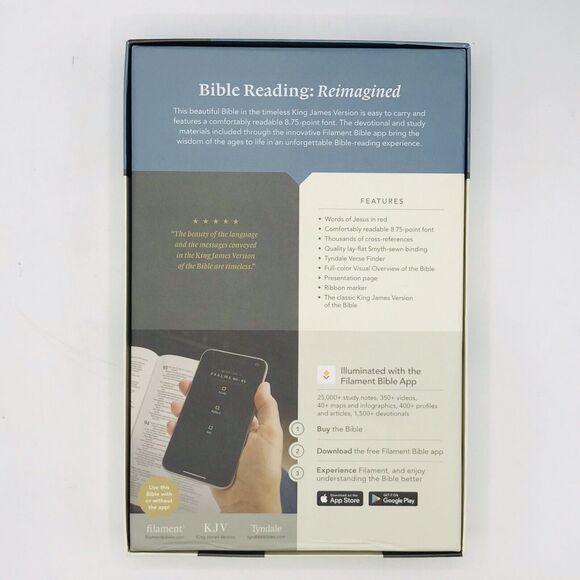 KJV Thinline Reference Bible, Filament Edition, Purple Floral Frame Tyndale - Picture 5 of 5